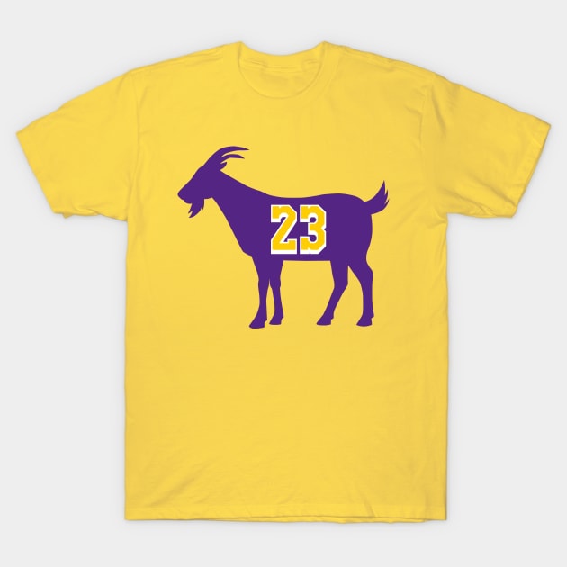 Los Angeles GOAT - number 23 - Purple T-Shirt by BuzzerBeater00